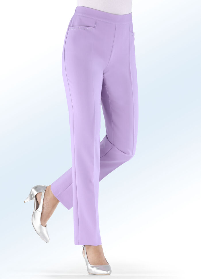 Hose mit funkelndem Perlen- und Glitzersteinchenbesatz FLIEDER