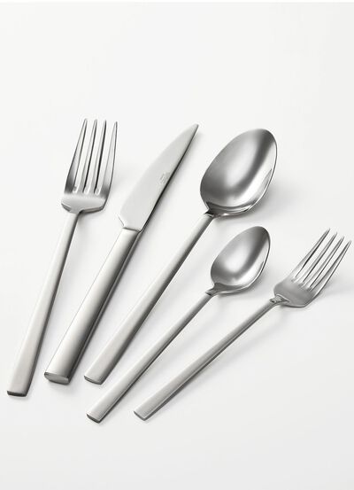 Teilsatiniertes Men&uuml;besteck aus Edelstahl 