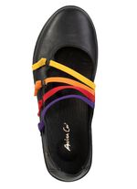 Andrea Conti Slipper mit bunten, dekorativ eingesetzten Gummiz&uuml;gen SCHWARZ