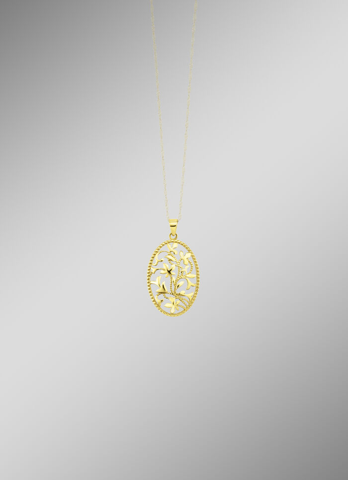 Filigraner, ovaler Anhänger mit Ornament 