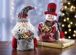 Winterfiguren Weihnachtsmann und Schneemann, 2er-Set 