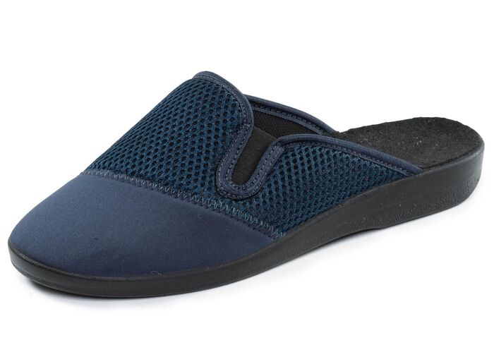 Leichte Herren-Hausschuhe, mit Gummizug MARINE