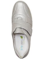 Waldl&auml;ufer, bequeme Damen-Slipper, Weite H, mit herausnehmbarem Fu&szlig;bett MATTSILBER