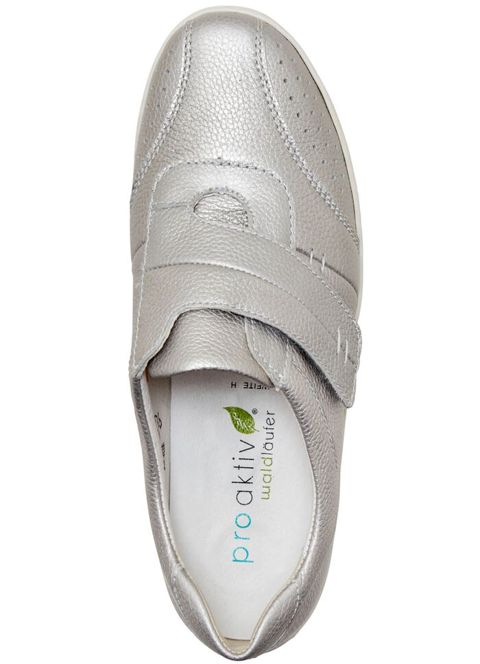 Waldl&auml;ufer, bequeme Damen-Slipper, Weite H, mit herausnehmbarem Fu&szlig;bett MATTSILBER