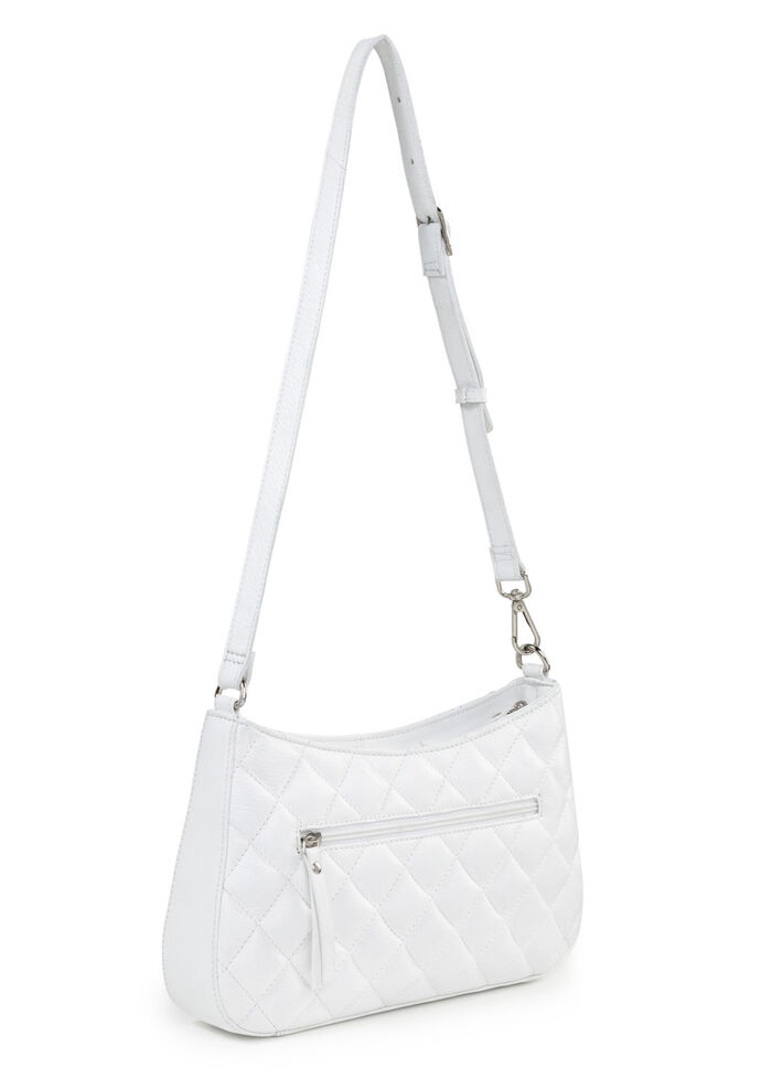 Laurina Tasche mit angesagter Steppung und Ziernieten WEISS