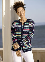 Strickjacke in Ringeldessin 