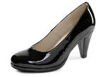 Andrea Conti, schicke Damen-Pumps, aus glänzendem Lackmaterial SCHWARZ