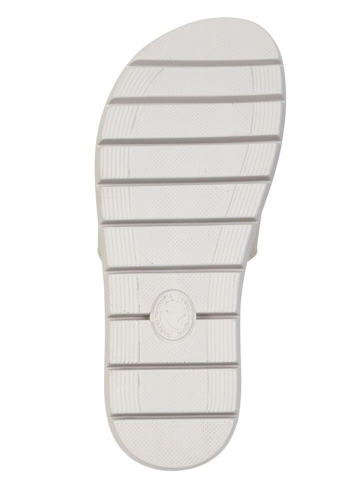 ELENA EDEN, stylische Damen-Pantoletten, Weite H, mit herausnehmbarem Fußbett BEIGE