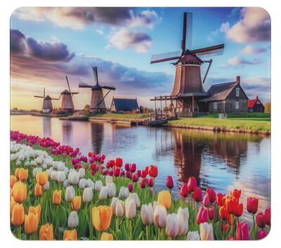 Wandblende aus Glas mit Windmühlen-Motiv 