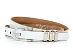 Schicker Damen-G&uuml;rtel aus Leder, 1,5 cm breit WEISS
