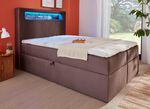 Boxspringbett mit mehrfarbig einstellbarer LED-Beleuchtung BRAUN