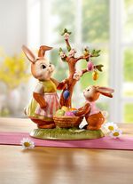 Hasenmama mit Kind aus hochwertigem Feinsteingut 