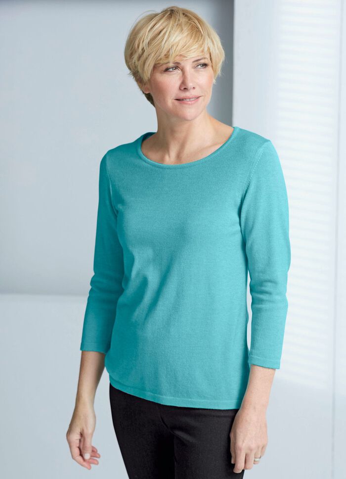 Pullover mit Modal TÜRKIS