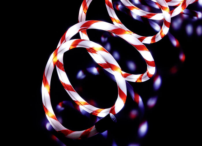 Lichterschlauch, 6 m lang, mit 120 LEDs ROT-WEISS