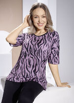 Shirt mit Strass- und Plättchenzier in 2 Farben LILA-SCHWARZ