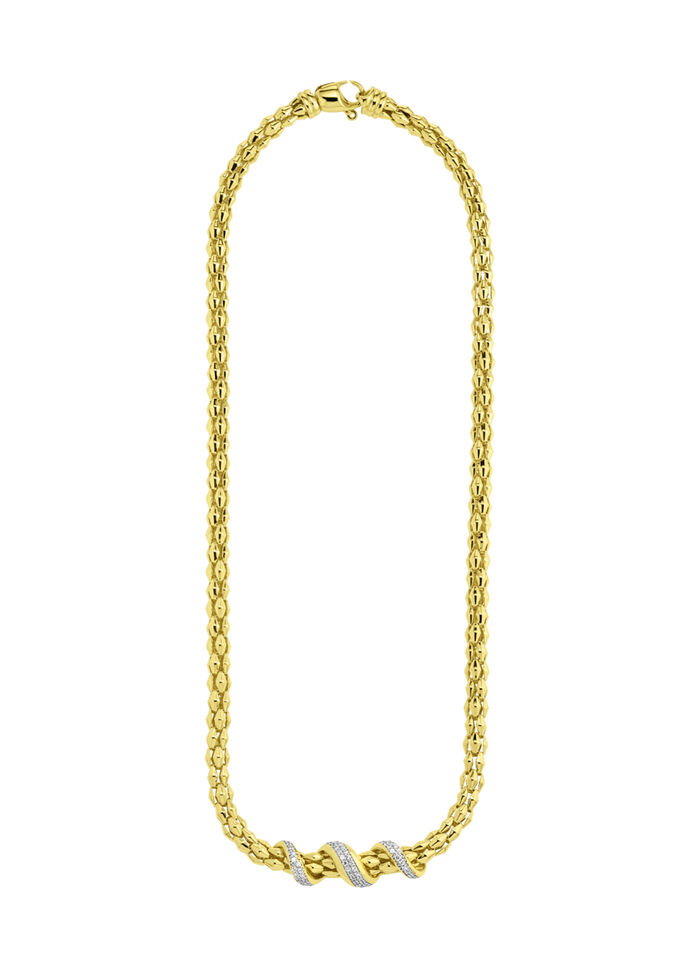 Vergoldete Halskette mit Zirkonia 