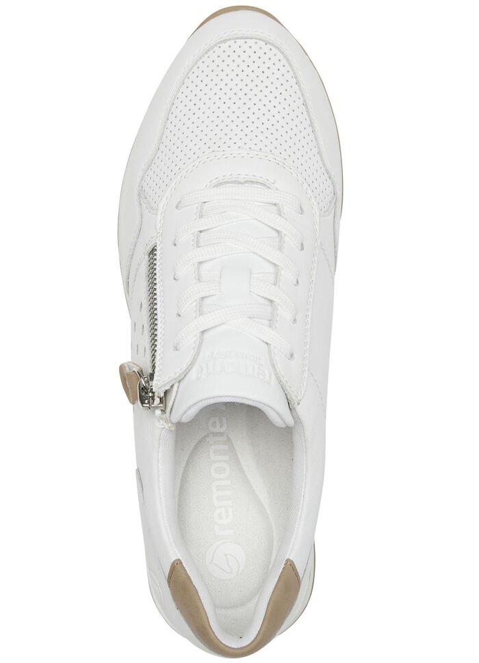 Remonte Sneaker mit unterlegter Zierlochung WEISS-SAND