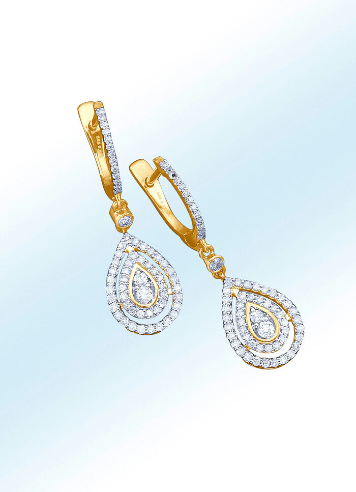 Hochwertige Klappcreolen mit Brillanten 