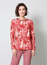 Sweatshirt mit B&uuml;ndchen-Abschluss am Halsausschnitt 